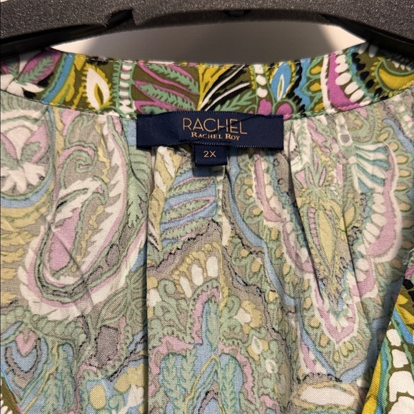 Paisley Print V-Neck Blouse Size 2X - Picture 2 of 3